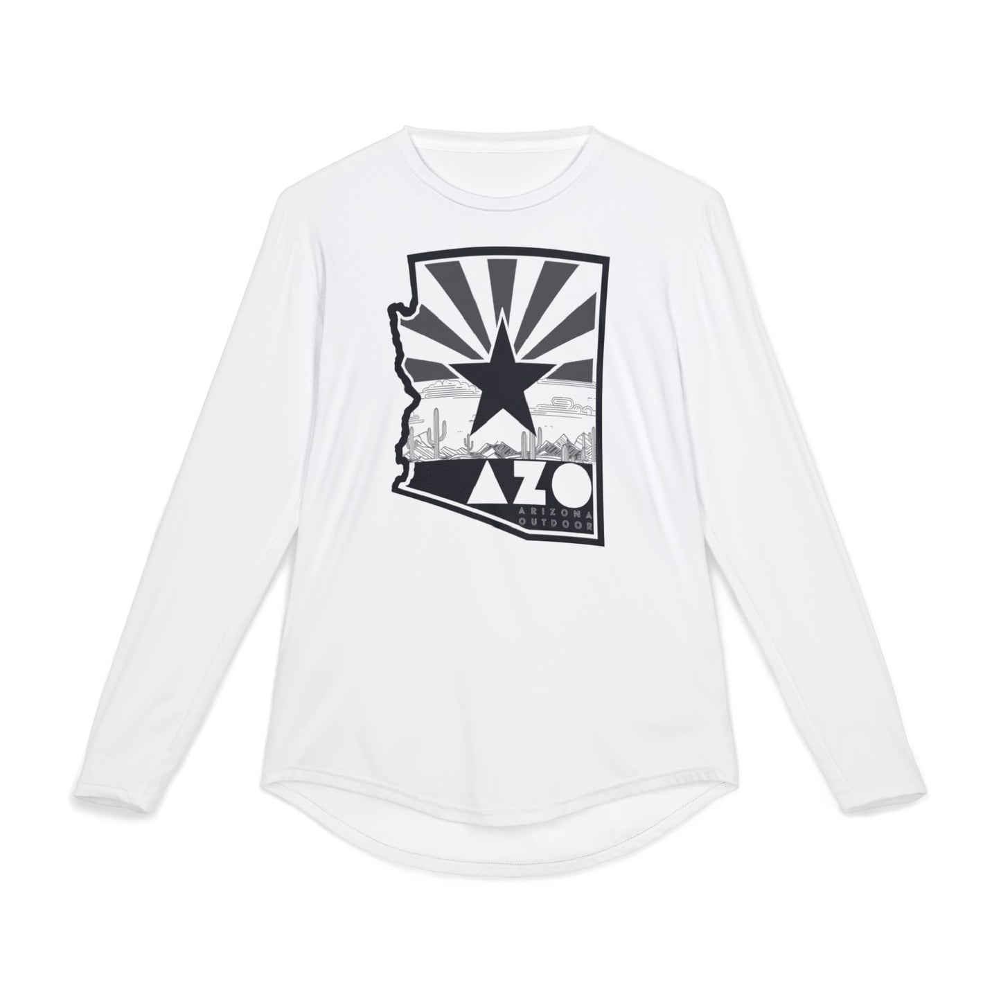 AZO UV Protection Long Sleeve Shirt | White w Black AZ State Logo