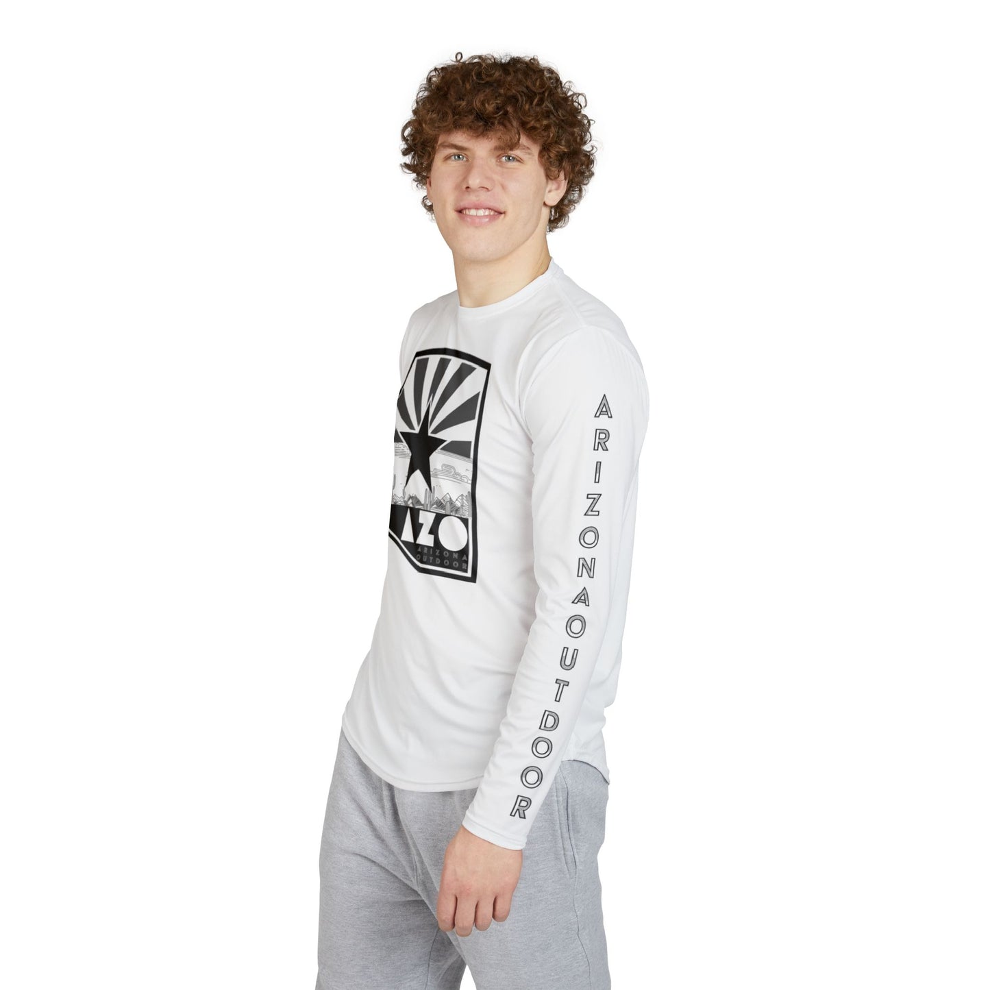 AZO UV Protection Long Sleeve Shirt | White w Black AZ State Logo