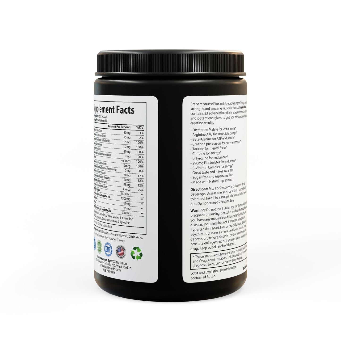 AZO Pre-Workout Supplement, Watermelon (300g, 10.58oz)