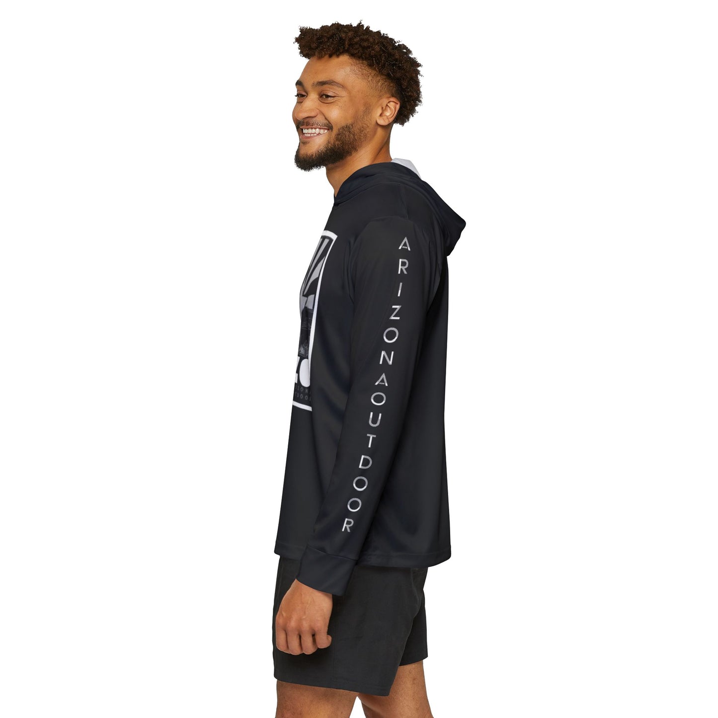AZO State Pride Classic Lightweight Quick-Dry Sun Hoodie | White on Black