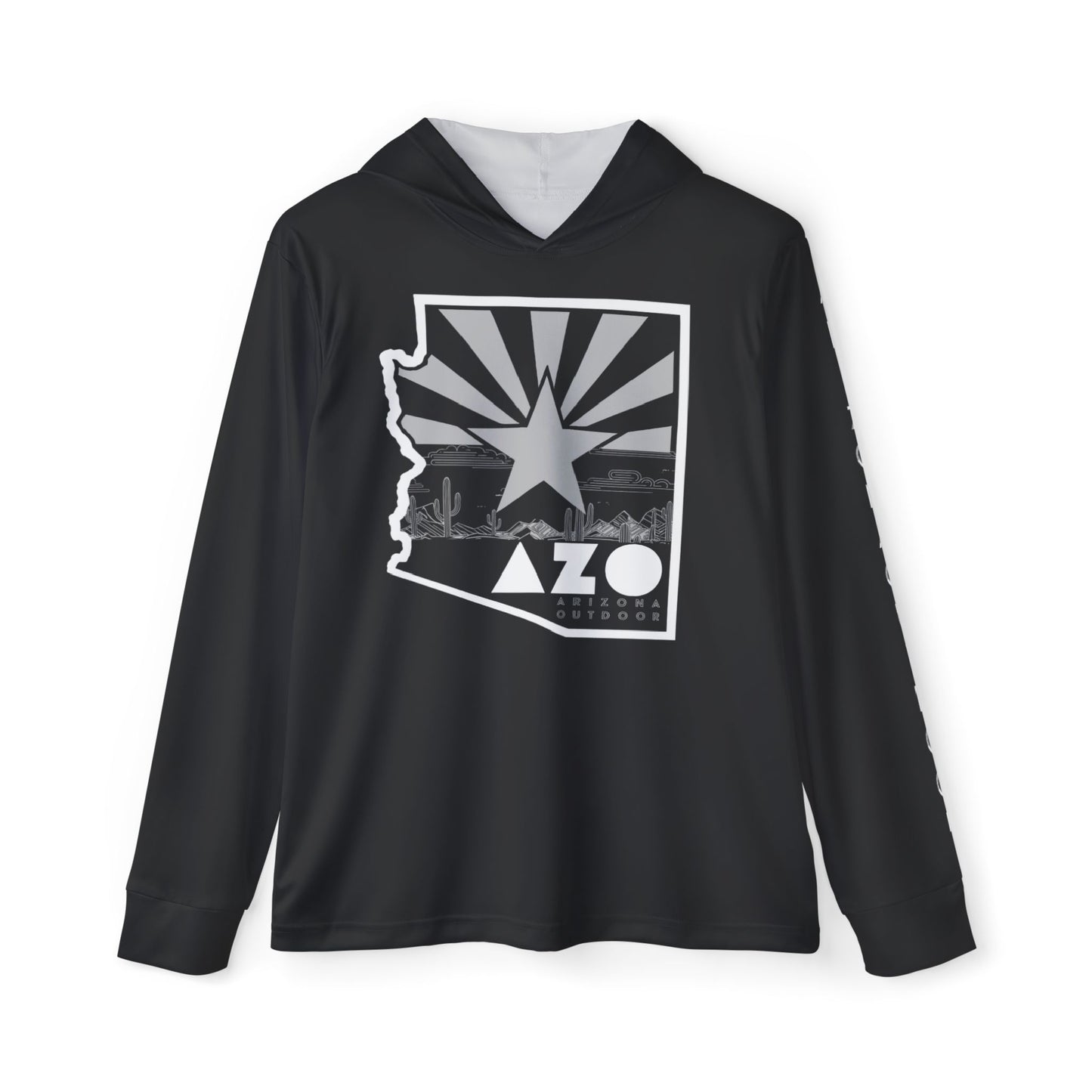 AZO State Pride Classic Lightweight Quick-Dry Sun Hoodie | White on Black