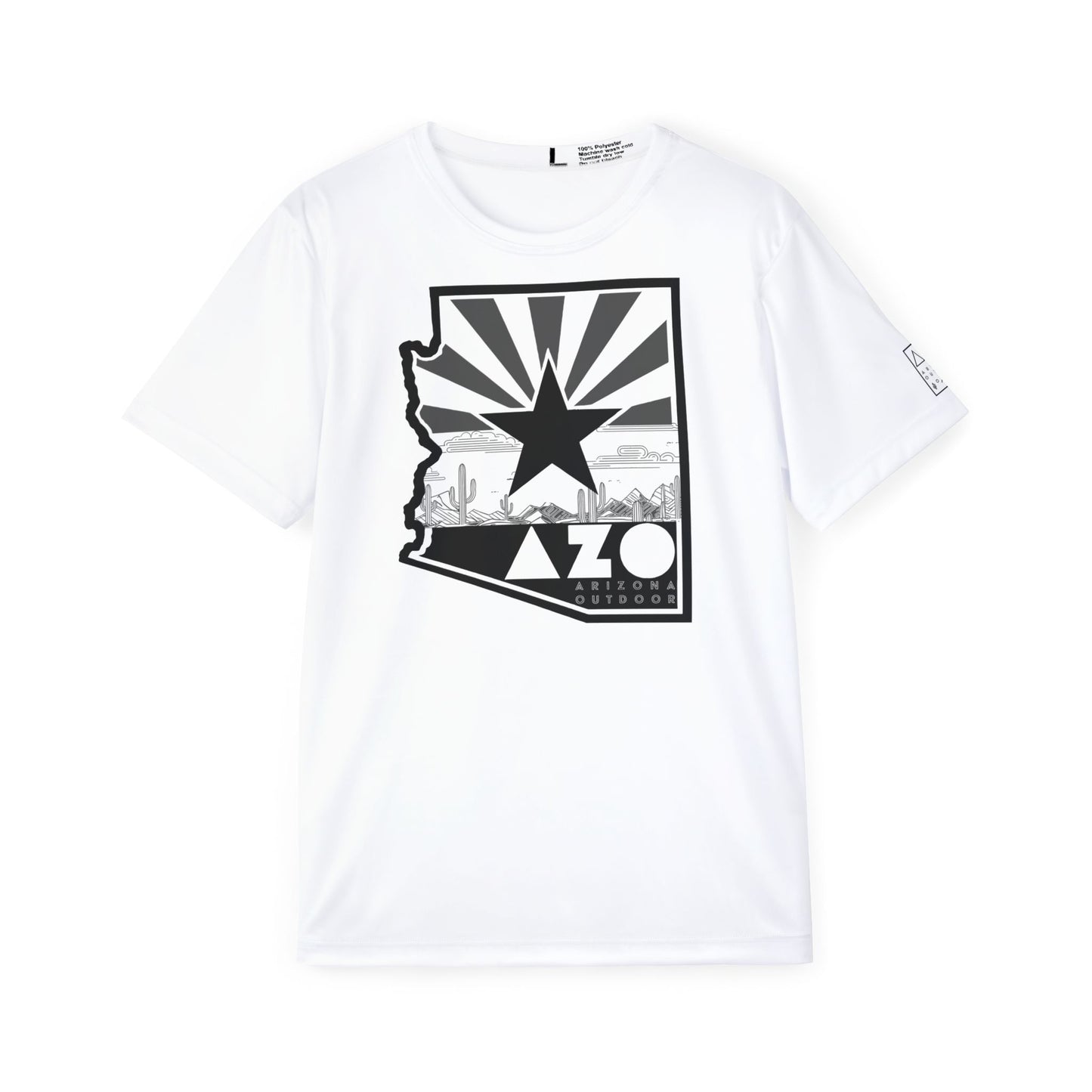 AZO State Pride Classic Lightweight Quick-Dry T-Shirt | White w Black State Logo