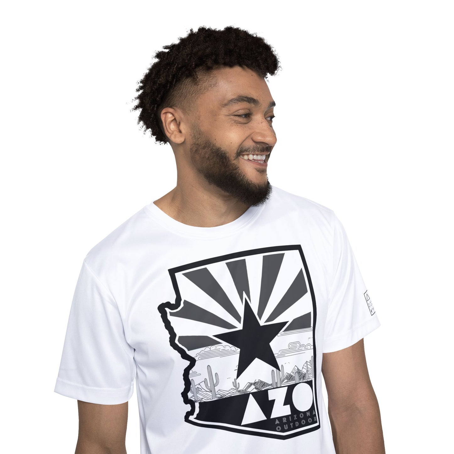 AZO State Pride Classic Lightweight Quick-Dry T-Shirt | White w Black State Logo
