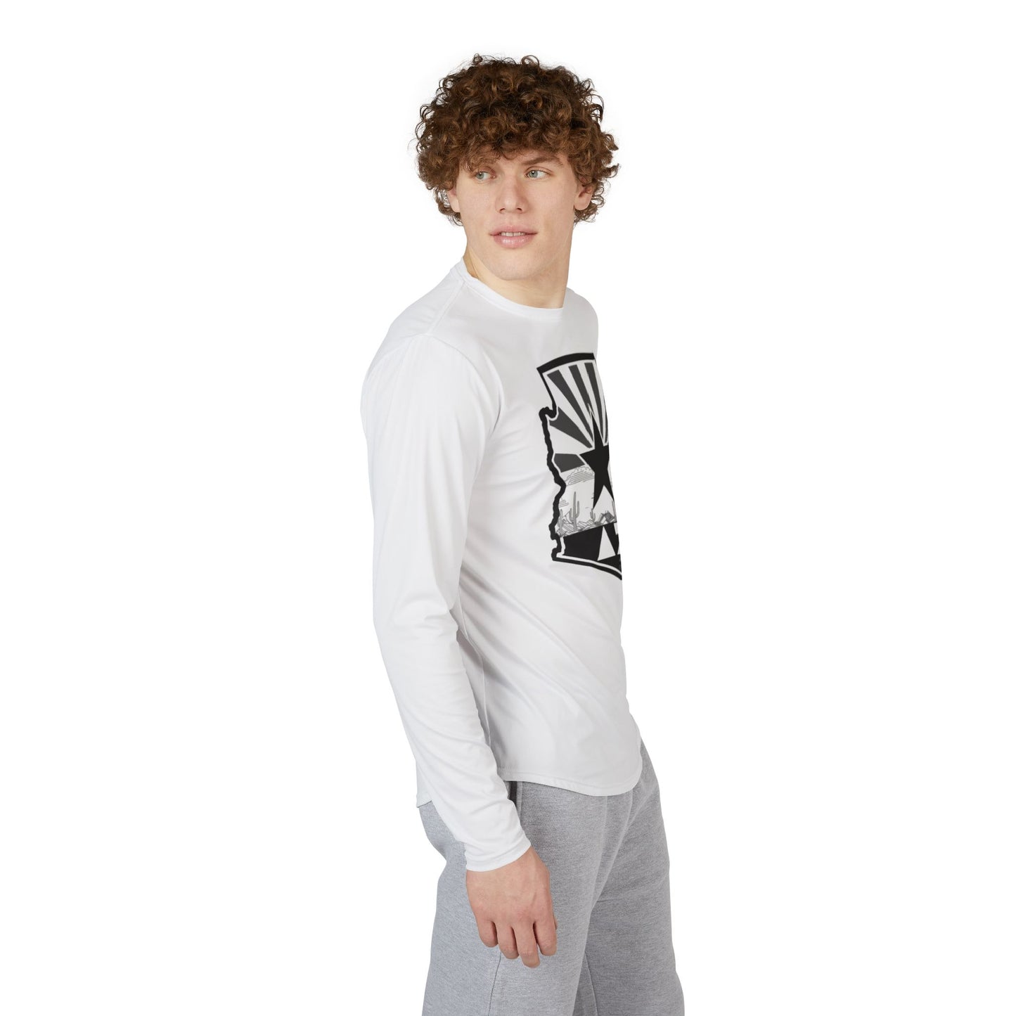 AZO UV Protection Long Sleeve Shirt | White w Black AZ State Logo