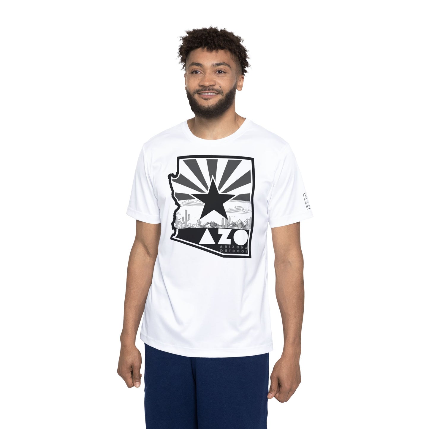 AZO State Pride Classic Lightweight Quick-Dry T-Shirt | White w Black State Logo