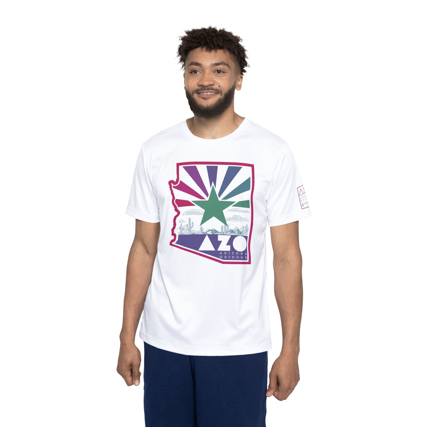 AZO Lightweight Quick-Dry Running T-Shirt | Bright AZ State Logo