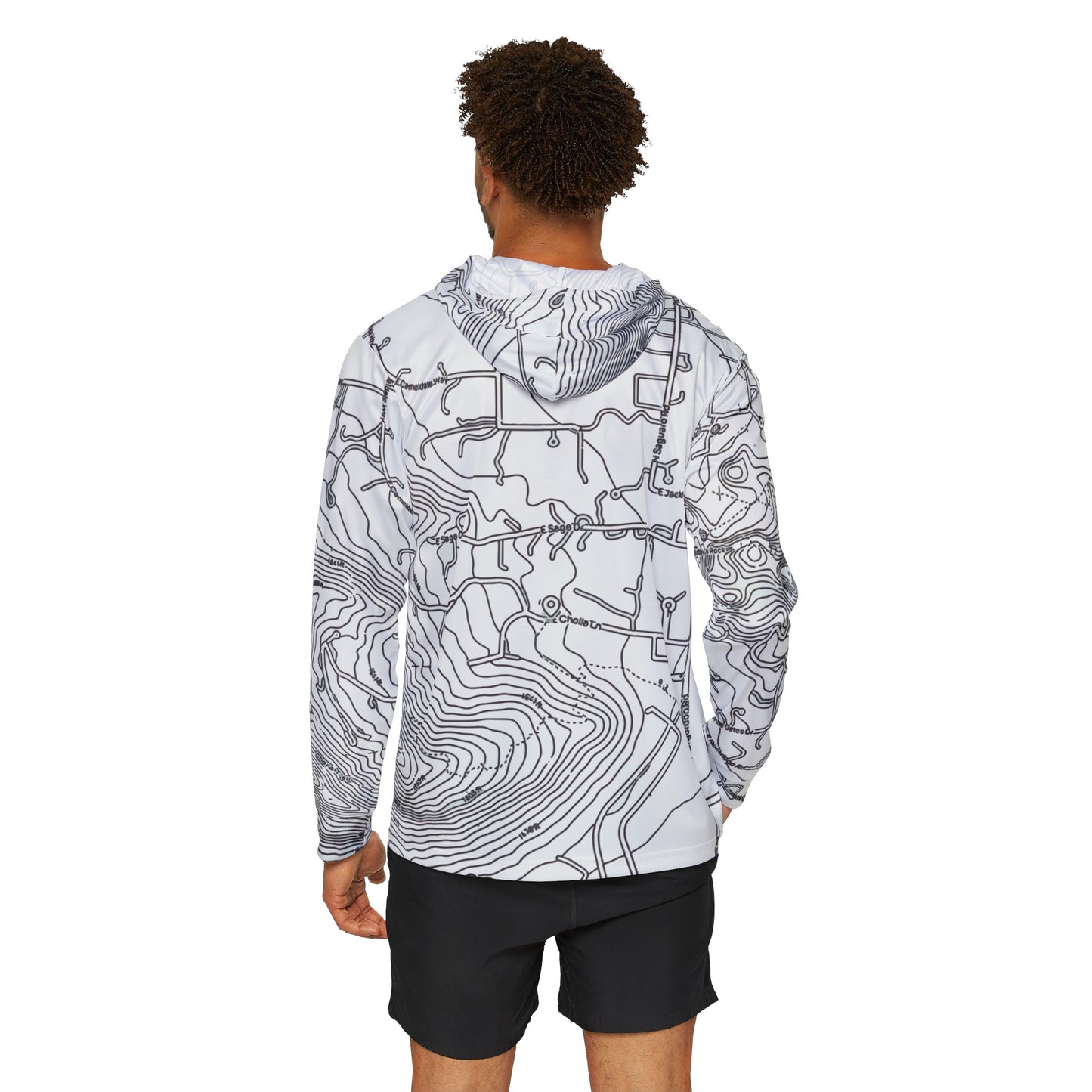 Camelback Mountain Topo Map UPF 50+ Sun Hoodie