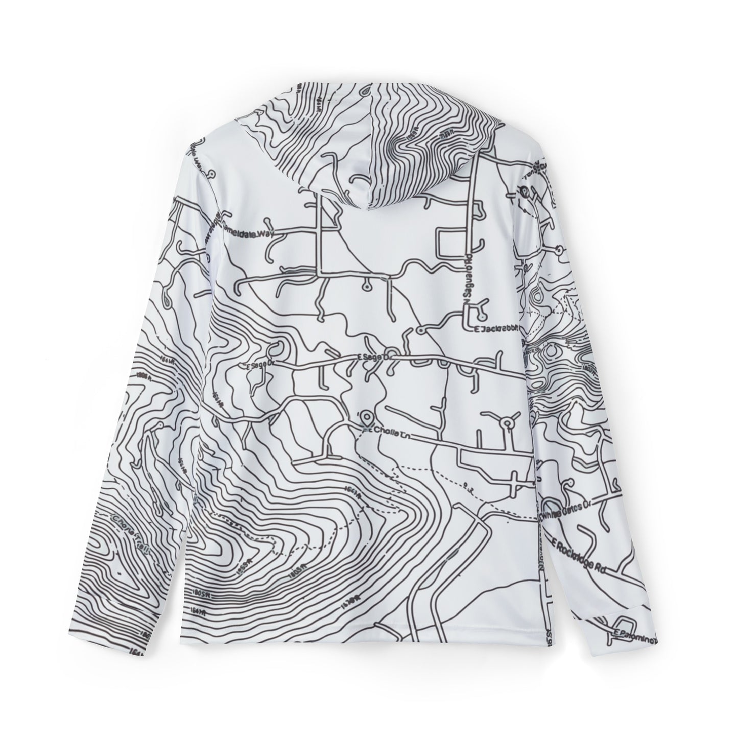 Camelback Mountain Topo Map UPF 50+ Sun Hoodie