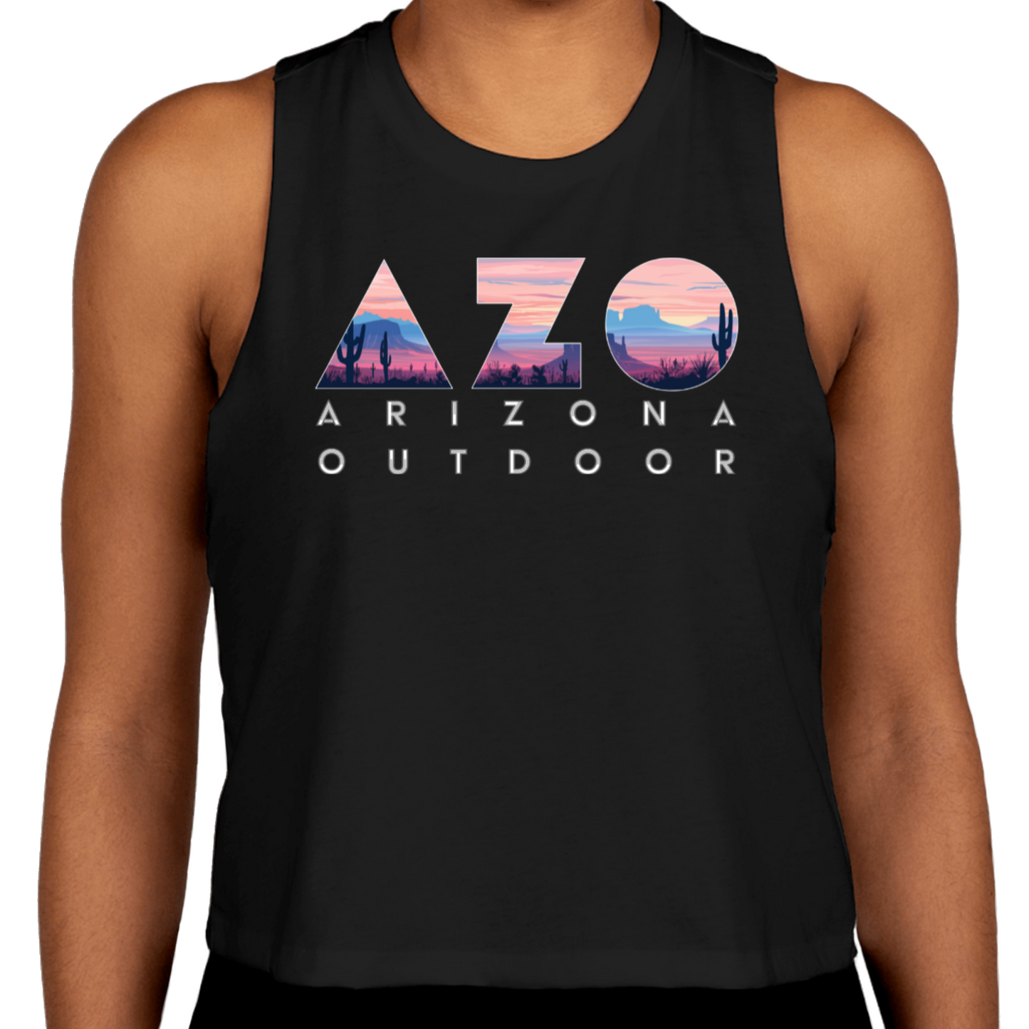 Women's AZO Athletic Racerback Cropped Tank