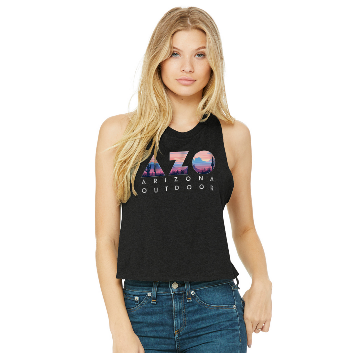 Women's AZO Athletic Racerback Cropped Tank